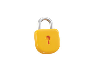 Locked Padlock icon 3d rendering vector illustration