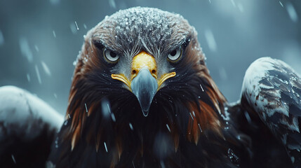 Fototapeta premium golden eagle with the fire