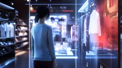 Shopper in a fashion store using AI