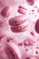 Obraz premium Pink Macarons with Petals 