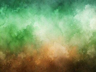Obraz premium Green Brown Grey Watercolor Textured Background - Gradient Ombre Design for Invitations, Stationery, and Art Projects, High Depth of Field, Elegant and Artistic Aesthetics
