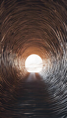 Fantastic organic tunnel with wave details, 3d rendering. A surreal tunnel with smooth, wavy walls...