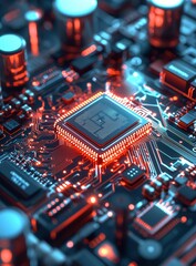 Close-Up of Electronic Circuit Board	