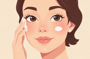 face of european girl with foam on face of cleanser