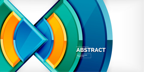 Obraz premium Triangle circles background. Vector Illustration For Wallpaper, Banner, Background, Card, Book Illustration, landing page