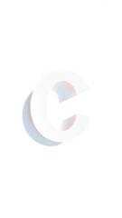 textured white letter c with a shadow