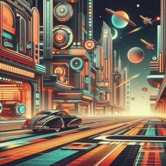 Retro Futurism and Nostalgia Tech art 