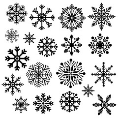 Snowflake icon vector big set isolated