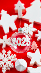 christmas ornament with 2025 spelled out