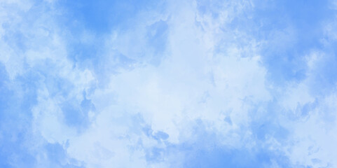 Abstract Light blue background with watercolor. gradient light white sky background with clouds. Bright sky with white clouds. and purple watercolor design. gradient light white sky background.
