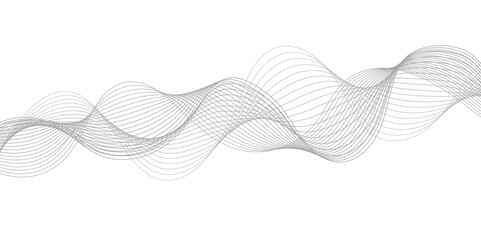 Abstract wave blend lines on transparent background. Design for banner, wallpaper, background and many more. Undulate Grey Wave Swirl, frequency sound wave, twisted curve lines with blend effect.	
