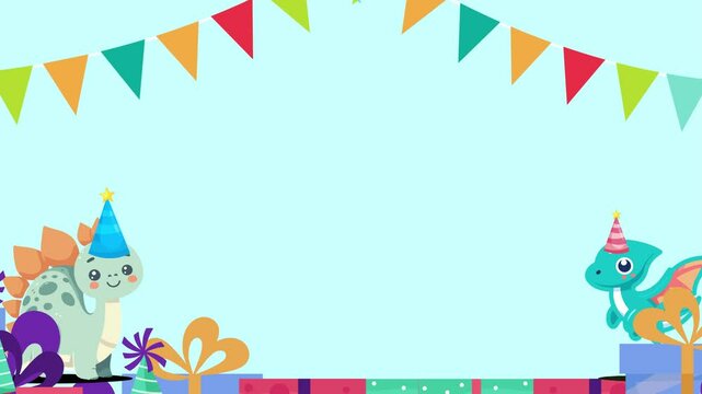 Happy birthday video template, 2d looping animation