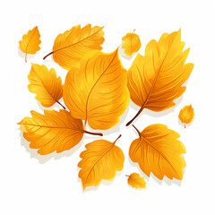 Naklejka premium Colorful autumn leaves scattered on a white background showcasing nature's beauty