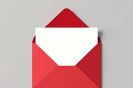 Minimalist red envelope with blank white card for special occasions and celebrations.