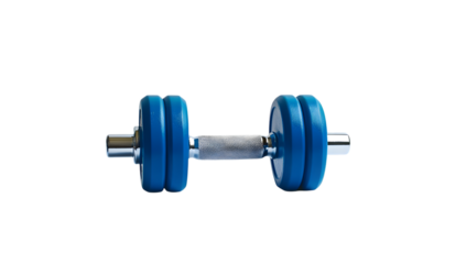 Blue Dumbbell Isolated on Black Background