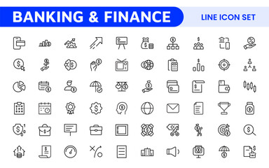 Personal Finance Icon Set. Sleek and intuitive icons for budgeting; saving; and investing; perfect for financial apps; tools; and websites to empower users in managing their money effectively.