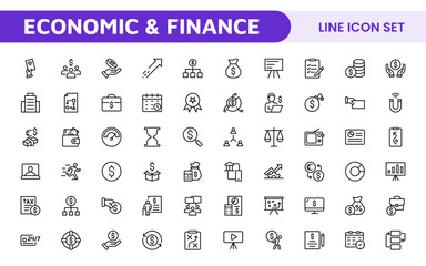 Personal Finance Icon Set. Sleek and intuitive icons for budgeting; saving; and investing; perfect for financial apps; tools; and websites to empower users in managing their money effectively.