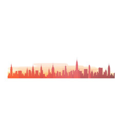 Obraz premium Silhouette of a city skyline with a gradient color on a white isolated background.