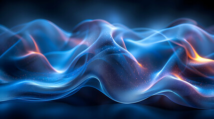 Abstract 3D Background with Blue and Orange Waves