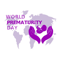 world map with hearts for prematurity day 