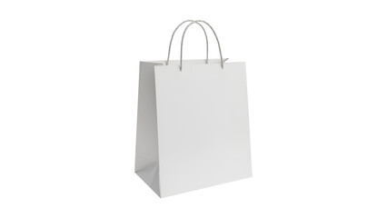 3d white shopping bag. Sales and shopping package. Transparent background.