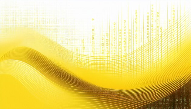 Yellow abstract white background overlay with binary code