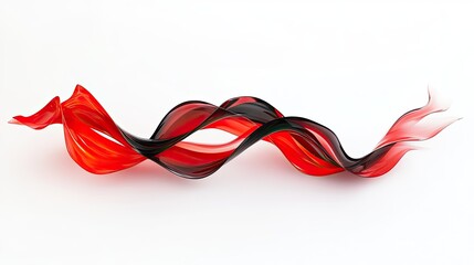 Elegant 3D holiday ribbon swirls on a white background, adding a luxurious festive touch.