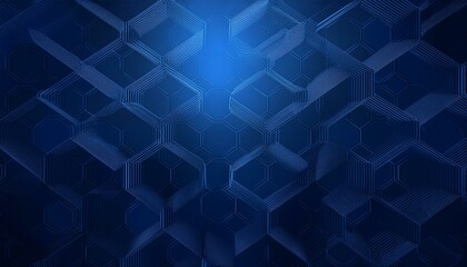 Obraz premium Dark blue background with a hexagonal overlay