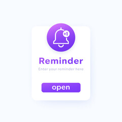 Reminder page, vector ui design