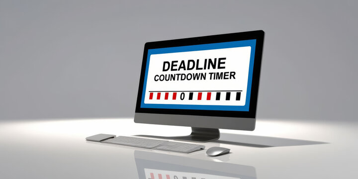 Deadline countdown timer displayed on modern computer screen