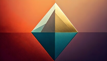 abstract diamond background with triangles, Minimalist color palette or monochrome, space for texts on the left, illustration