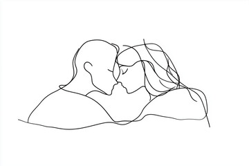 A line illustration of couple generated by AI