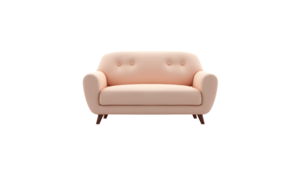 3d armchair standing on tranparent background
