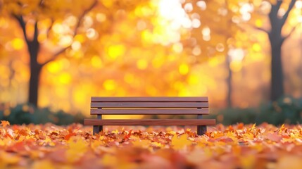Colorful Urban Park in Autumn Leaves