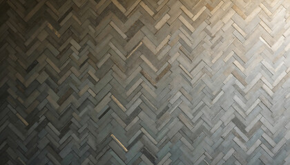 Close-up of a sophisticated herringbone pattern in muted tones, ideal for interior design, home decor, or architectural projects.