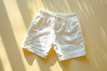 Stylish Shorts Mockup for Summer Fashion Collections on minimalist clean background.