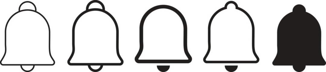 Notification bell icon set. Notice message icon 