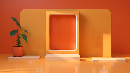 Stylish Orange Podium for Product Display