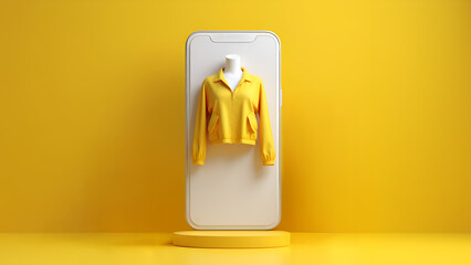 Fashionable Yellow Jacket Displayed on Smartphone Mockup