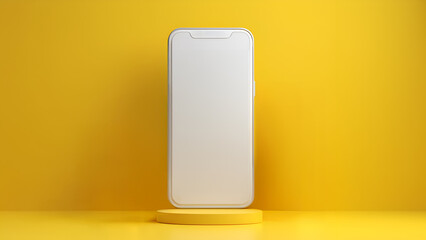 Minimal Smartphone Mockup on Yellow Background