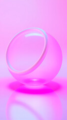 Obraz premium white ring floating on a pink background
