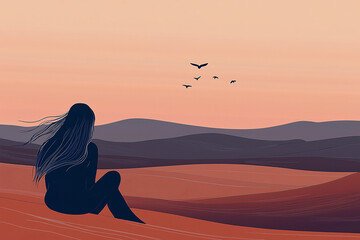 A beautiful flat illustration generated by AI