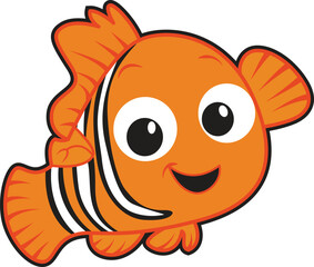 A Cartoon Cute Gold Fish