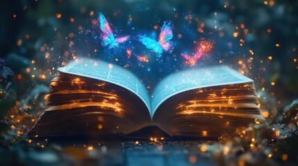 an open book appears animated with a vibrant bookmark soaring from its pages suggesting the joy and excitement of reading and knowledge discovery