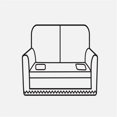 Elegant Sofa Furniture Line Art Vector Illustration for Modern Interiors.
