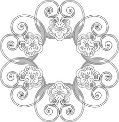 Vector sketch illustration silhouette design drawing motif decoration ornament classic vintage ethnic traditional 