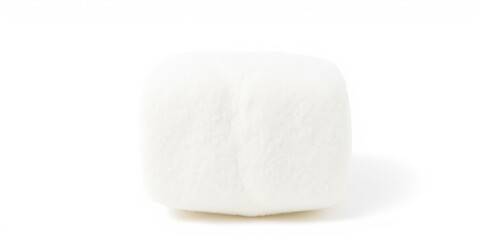 A fluffy white marshmallow isolated on a clean white background, fluffy