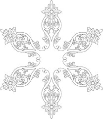 Vector sketch illustration silhouette traditional ethnic vintage classic ornament decoration design 