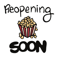 Ilustração vetorial comercio retorno abertura estabelecimento porta de entrada placa frase em ingles oficial bem vindos