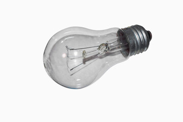 Incandescent lamp isolate on white background.